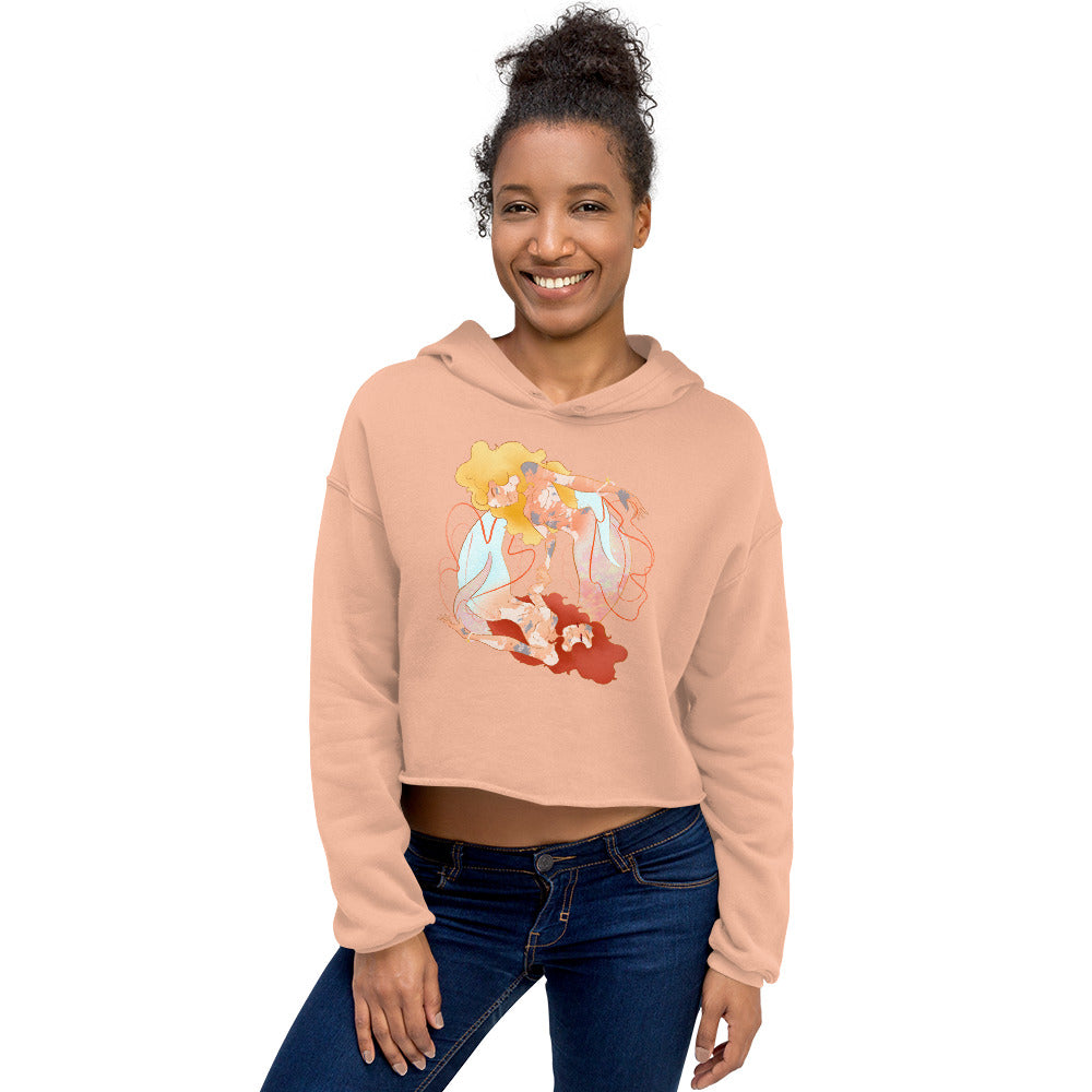 Koi Mermaid Pisces Crop Hoodie