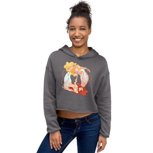 Koi Mermaid Pisces Crop Hoodie