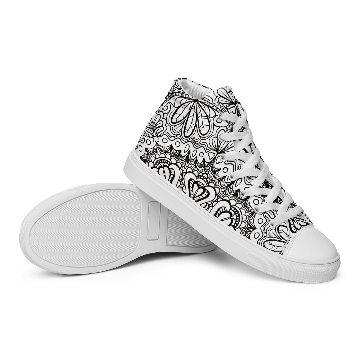 Intricate Design Women’s High Top Canvas Shoes